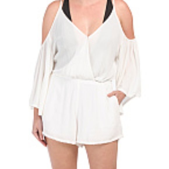 l*space Pants - 538012....Bell Sleeve Cold Shoulder Romper Cover Up Size XS